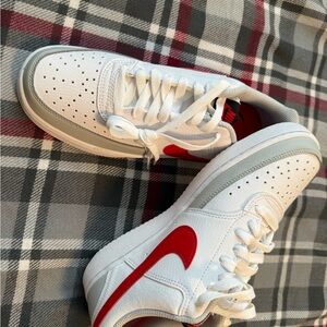Brand new Nike White and Red Low-Top Sneakers